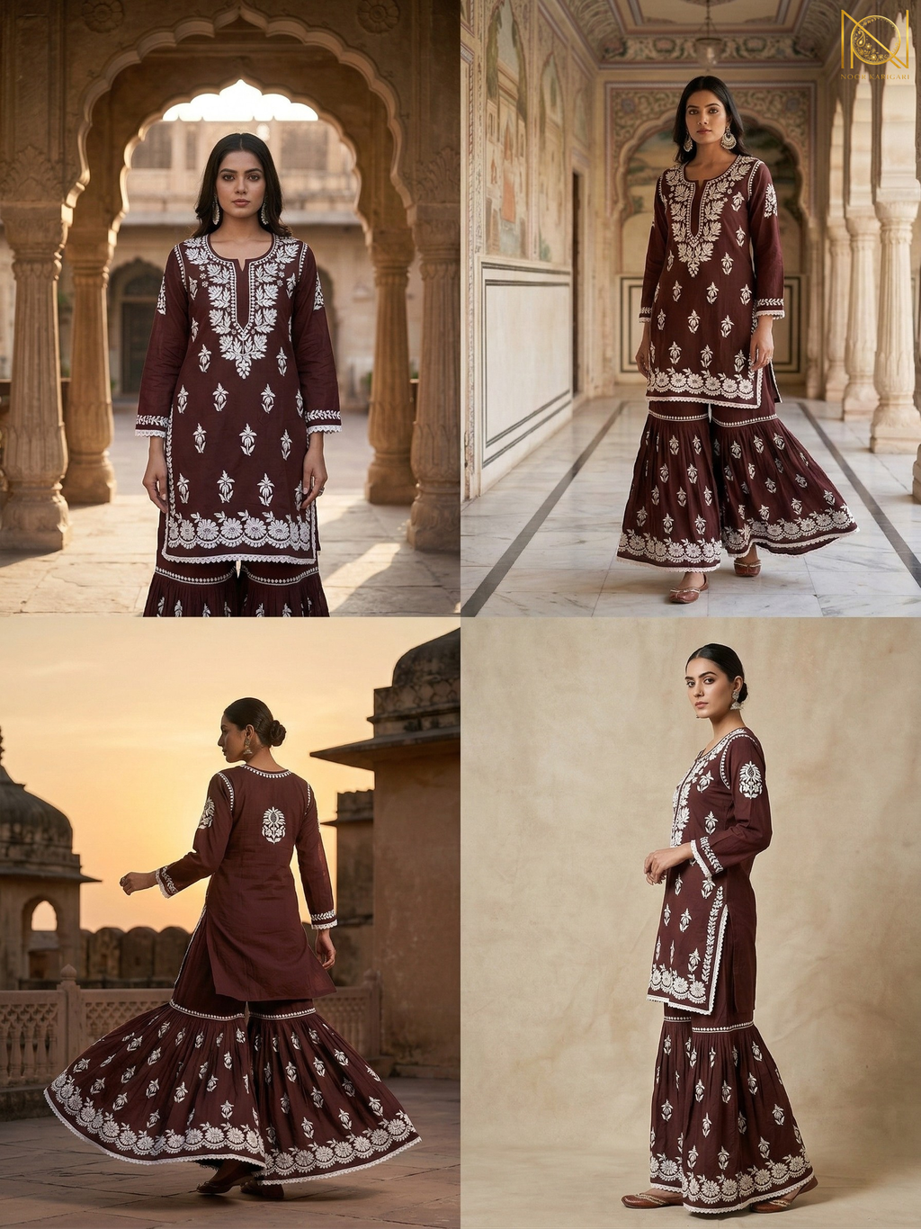 Hot Selling Deep Cocoa Brown Garara Set