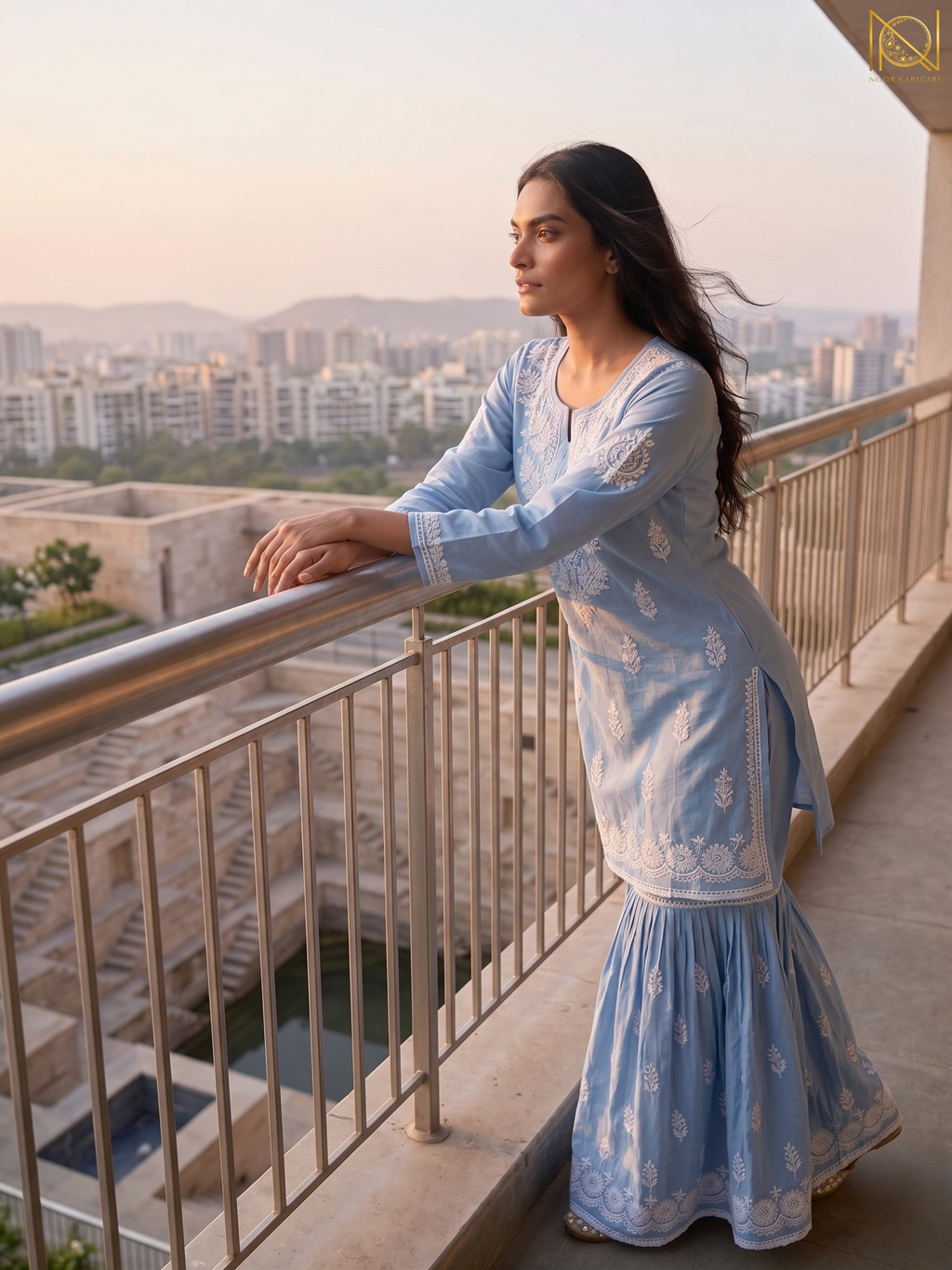 Hot Selling Powder Blue Garara Set