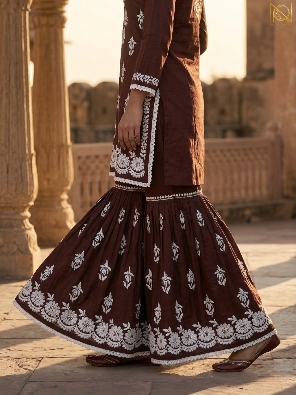 Hot Selling Deep Cocoa Brown Garara Set