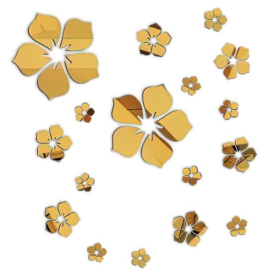 DIY Beautiful Acrylic Flowers, 18 pcs, Wall decor and Art design, Self adhesive, Reflective flowers - My Store