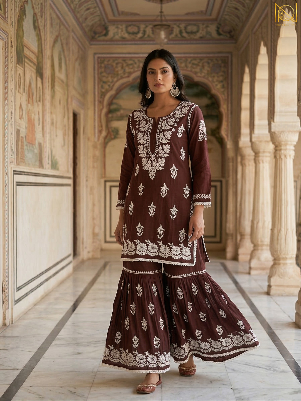 Hot Selling Deep Cocoa Brown Garara Set