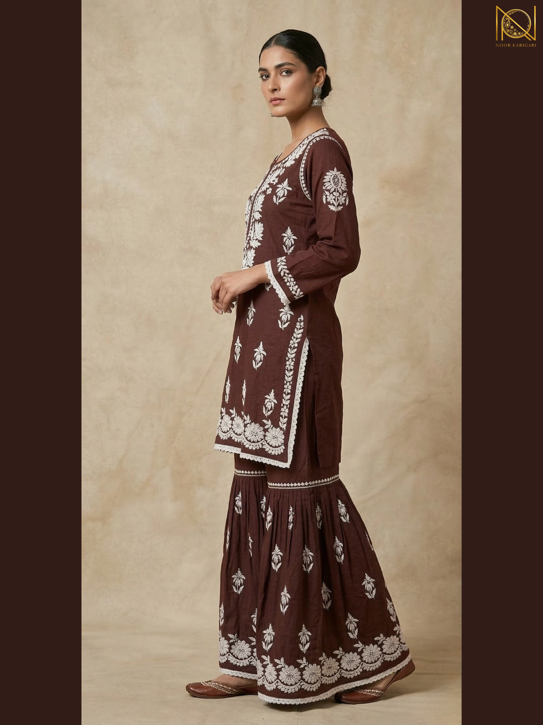 Hot Selling Deep Cocoa Brown Garara Set