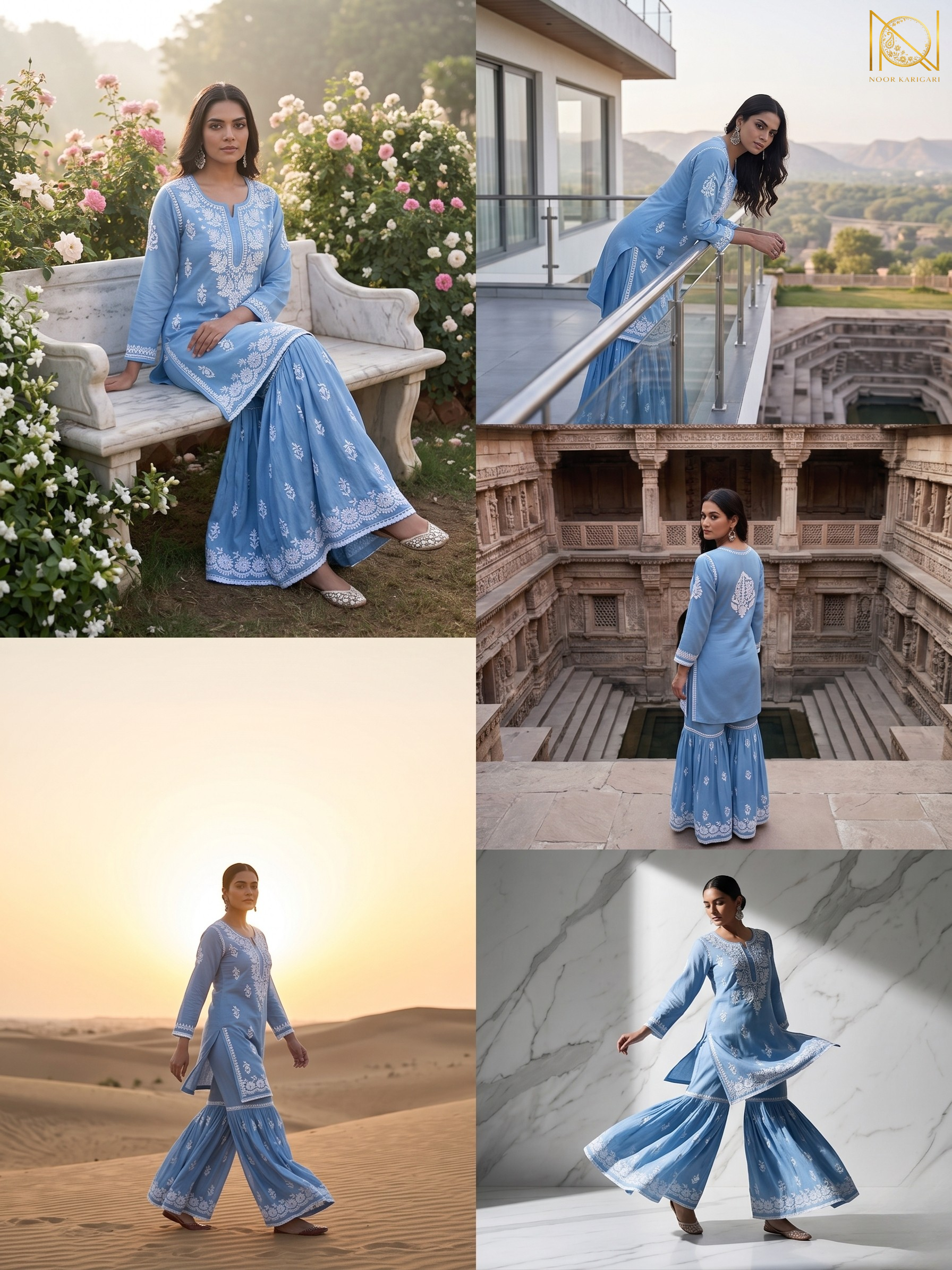 Hot Selling Powder Blue Garara Set
