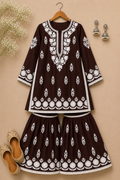 Hot Selling Deep Cocoa Brown Garara Set