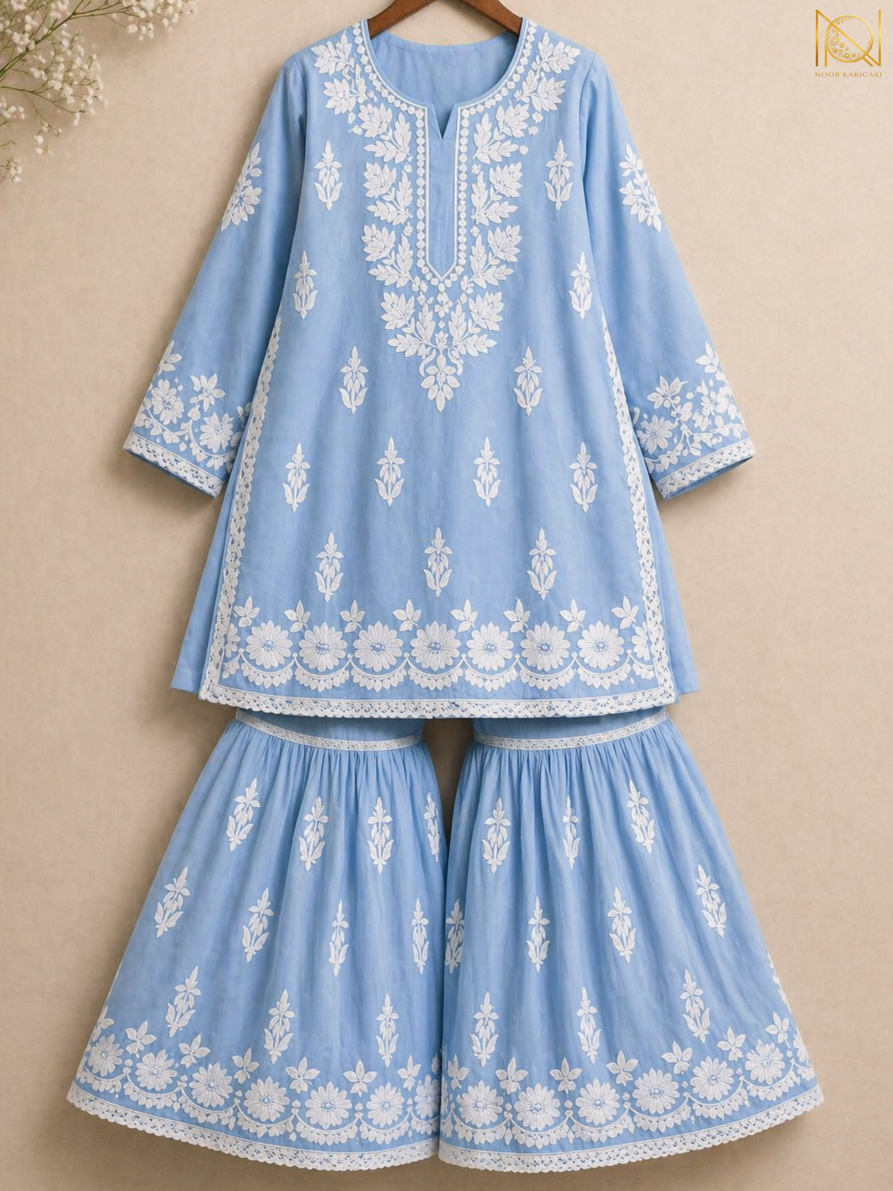Hot Selling Powder Blue Garara Set
